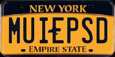 NY license plate MUIEPSD