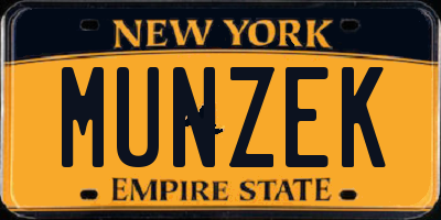 NY license plate MUNZEK