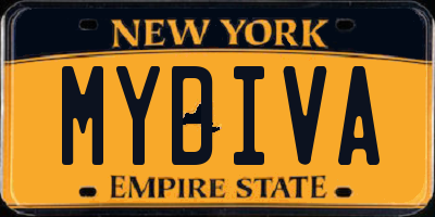 NY license plate MYDIVA