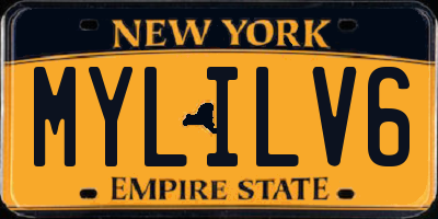 NY license plate MYLILV6