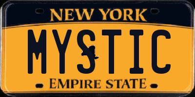 NY license plate MYSTIC