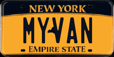 NY license plate MYVAN