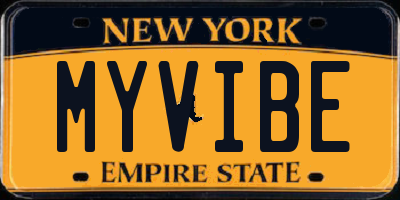 NY license plate MYVIBE