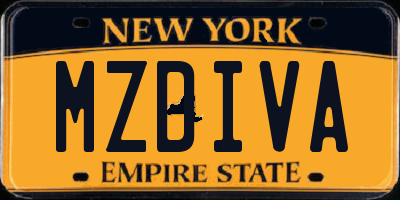 NY license plate MZDIVA