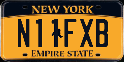 NY license plate N11FXB