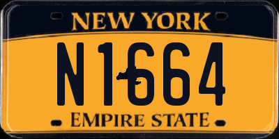 NY license plate N1664