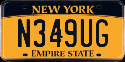 NY license plate N349UG