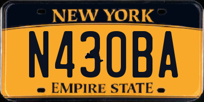 NY license plate N430BA