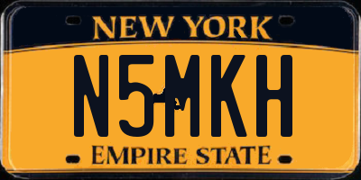 NY license plate N5MKH