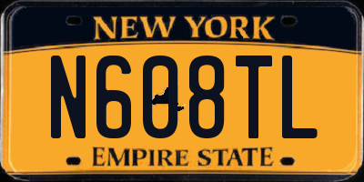 NY license plate N608TL