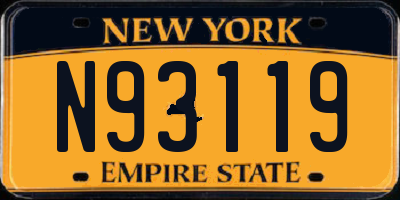 NY license plate N93119