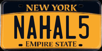 NY license plate NAHAL5