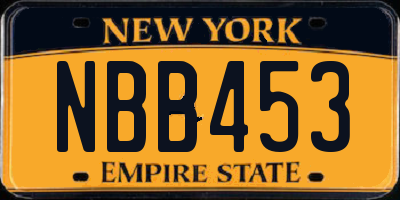 NY license plate NBB453