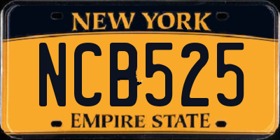 NY license plate NCB525