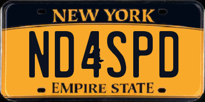 NY license plate ND4SPD