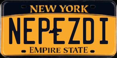 NY license plate NEPEZDI