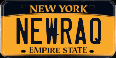 NY license plate NEWRAQ