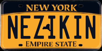 NY license plate NEZIKIN