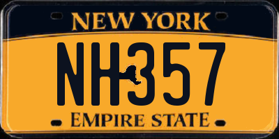 NY license plate NH357