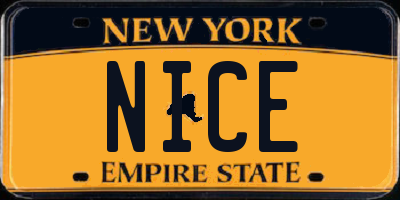 NY license plate NICE