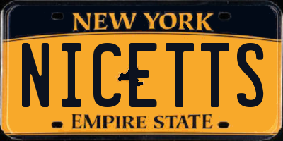 NY license plate NICETTS