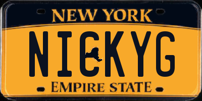 NY license plate NICKYG