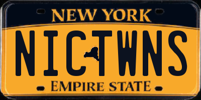 NY license plate NICTWNS