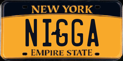 NY license plate NIGGA