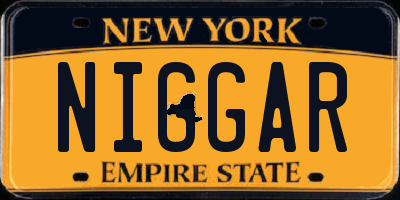 NY license plate NIGGAR