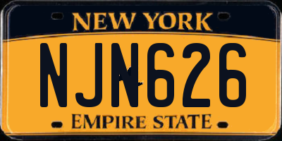 NY license plate NJN626