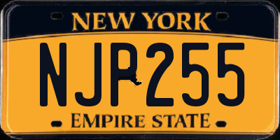 NY license plate NJP255