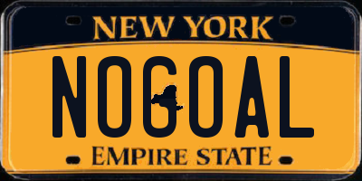 NY license plate NOGOAL