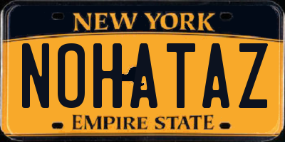 NY license plate NOHATAZ