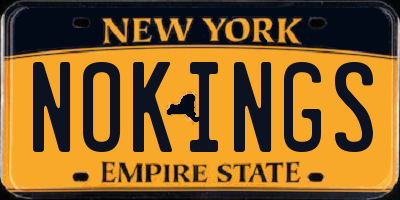 NY license plate NOKINGS