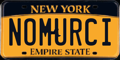 NY license plate NOMURCI