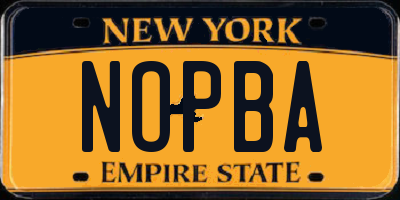 NY license plate NOPBA