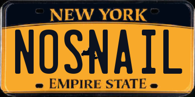 NY license plate NOSNAIL