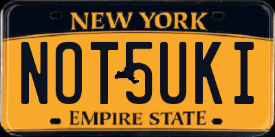 NY license plate NOT5UKI