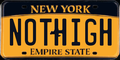 NY license plate NOTHIGH