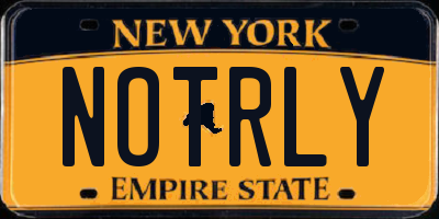 NY license plate NOTRLY