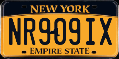 NY license plate NR909IX