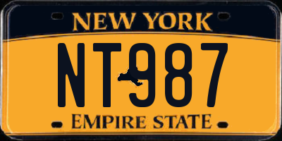 NY license plate NT987