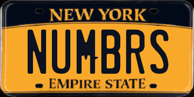 NY license plate NUMBRS