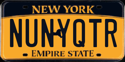 NY license plate NUNYQTR