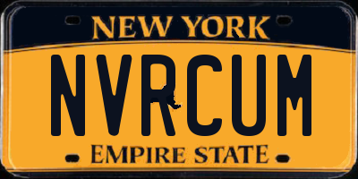 NY license plate NVRCUM