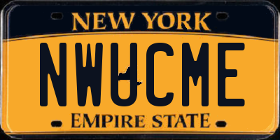 NY license plate NWUCME