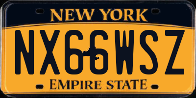 NY license plate NX66WSZ