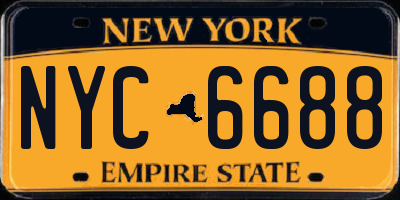 NY license plate NYC6688