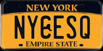 NY license plate NYCESQ