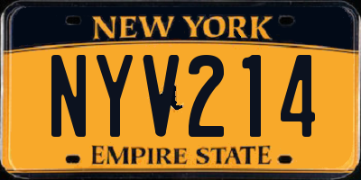 NY license plate NYV214